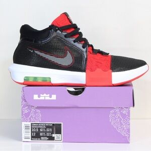 Nike Mens' Black Red Lebron Witness VIII Faze Basketball Shoes NIB